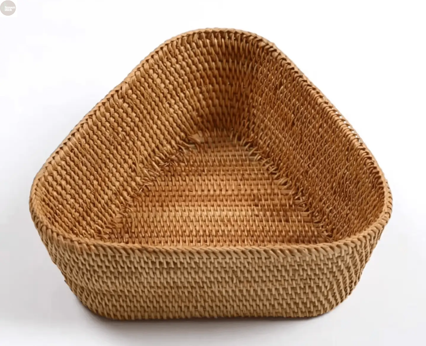 Handwoven Rattan Wicker Basket - Rectangular Storage for Fruit, Tea, Snacks - Brownstick