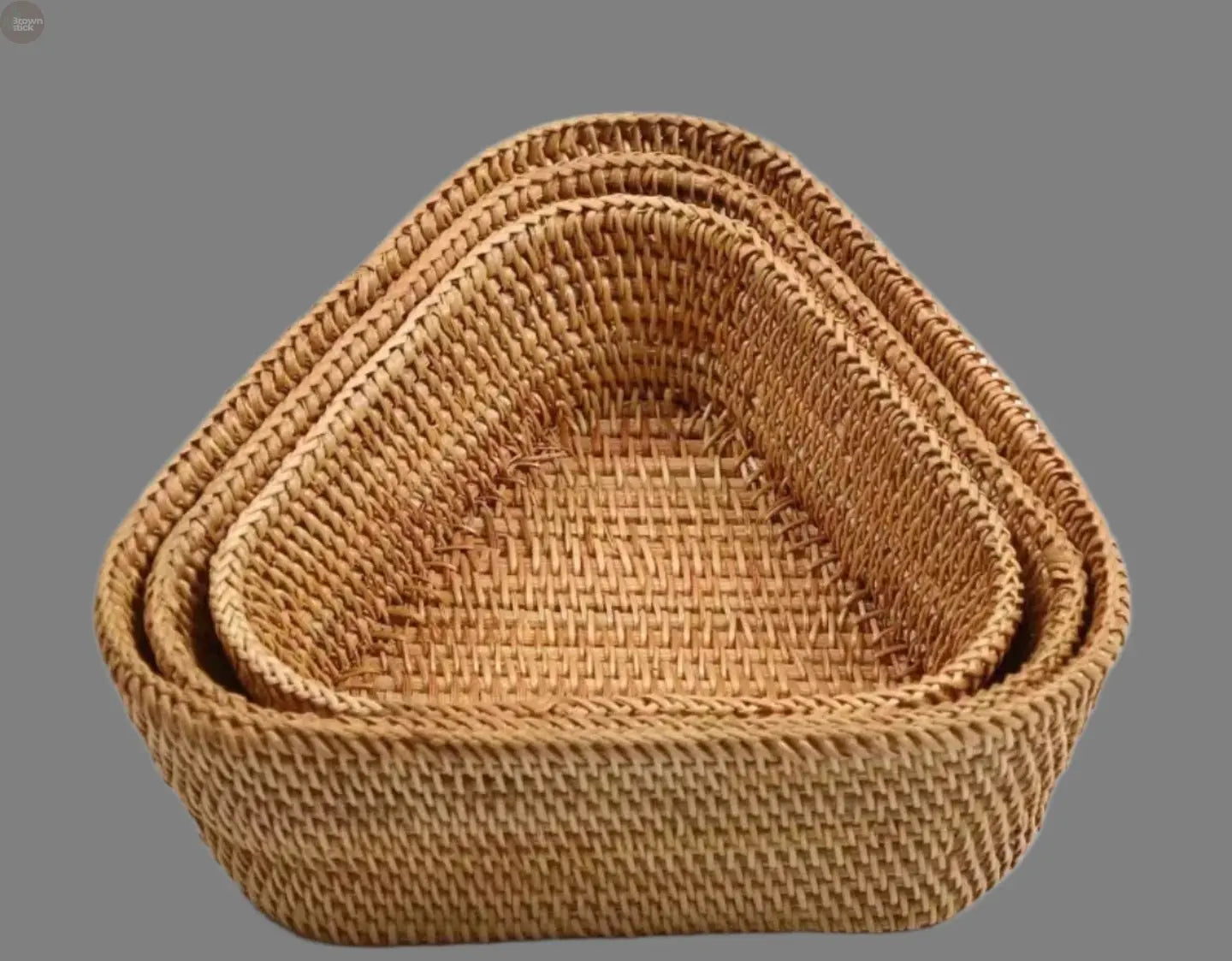 Handwoven Rattan Wicker Basket - Rectangular Storage for Fruit, Tea, Snacks - Brownstick