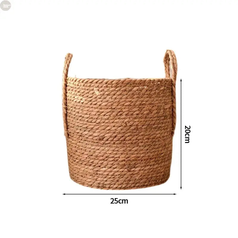 Handwoven Straw Rope Storage Basket – Garden & Home Organizer Brownstick