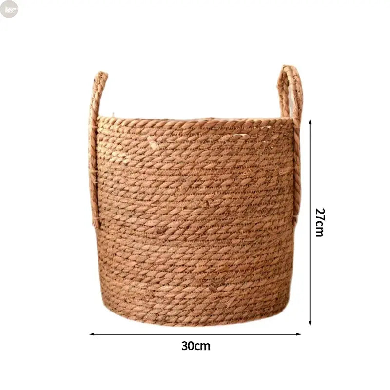 Handwoven Straw Rope Storage Basket – Garden & Home Organizer Brownstick
