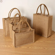 Large Capacity Jute Tote Bag – Eco-Friendly Shopping & Travel Handbag Brownstick