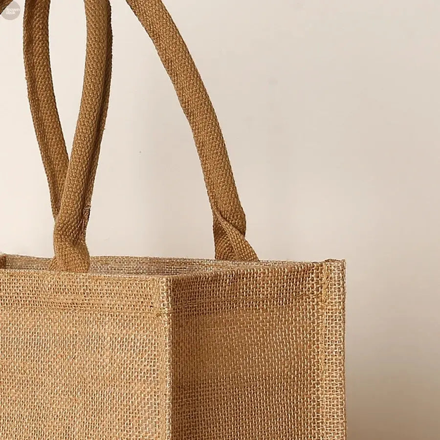 Large Capacity Jute Tote Bag – Eco-Friendly Shopping & Travel Handbag Brownstick