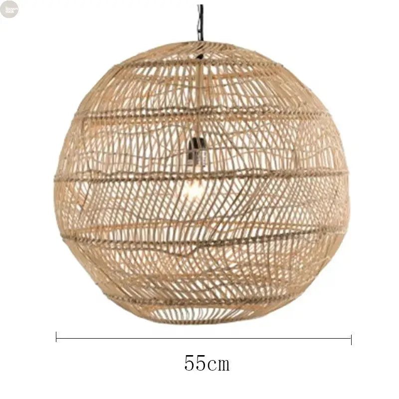 Luxurious Artisanal Rattan Pendant Light Brownstick