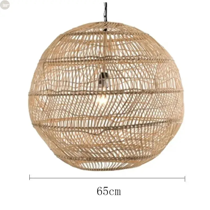 Luxurious Artisanal Rattan Pendant Light Brownstick