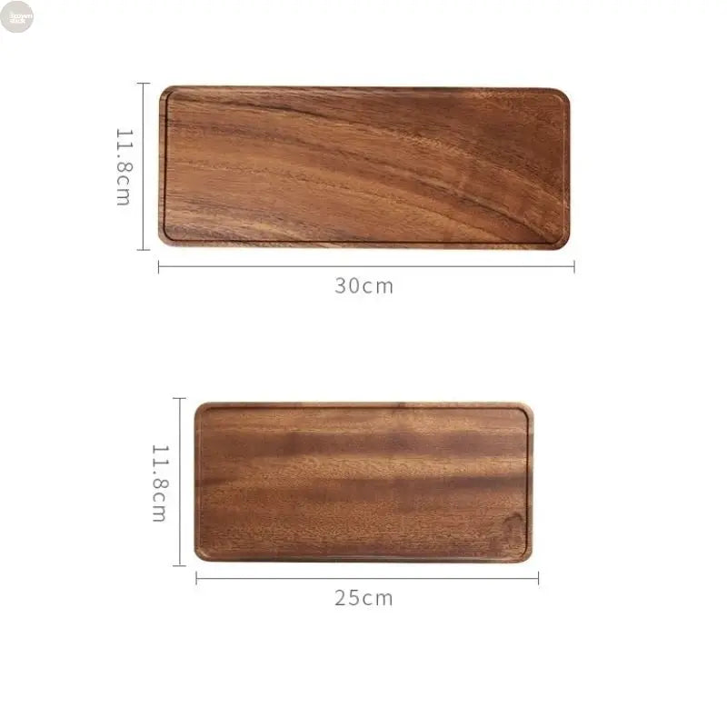 Natural Black Walnut Wooden Tray – Eco-Friendly Rectangular Serving Plate Brownstick