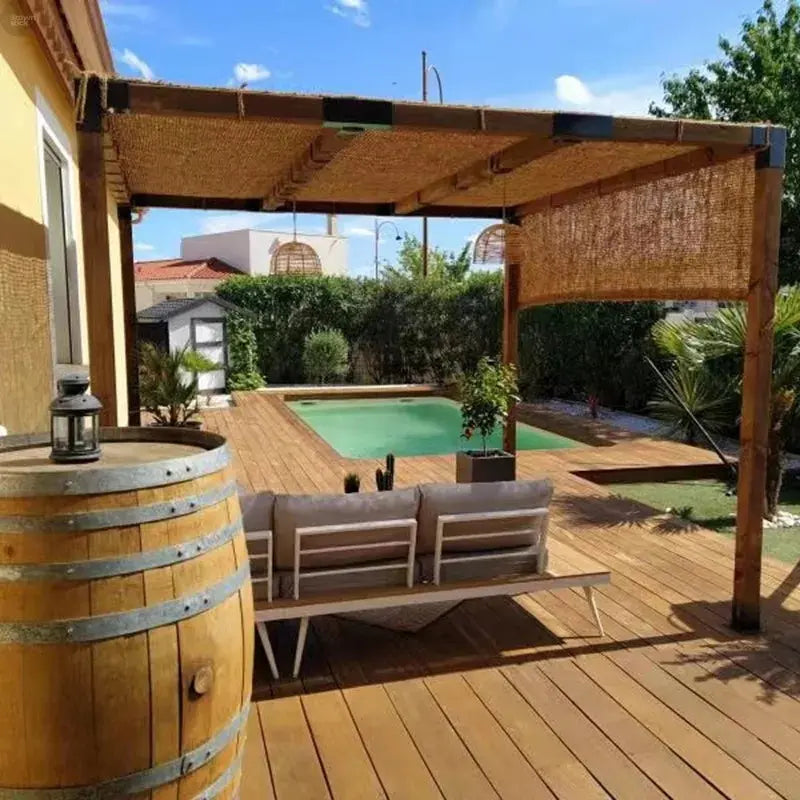 Natural Jute Cloth 1.6m Wide – DIY Pergola Sun Shade & Privacy Screen Brownstick
