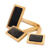 Pet Dog Brush Bamboo Comb Shedding Hair Remove Needle Cat Brush Combs Grooming Tool For Dog Pet Cleaning Supplies Accessories - Brownstick