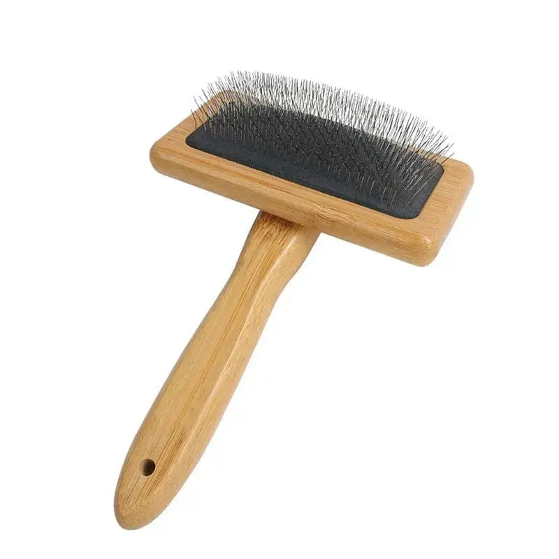 Pet Dog Brush Bamboo Comb Shedding Hair Remove Needle Cat Brush Combs Grooming Tool For Dog Pet Cleaning Supplies Accessories - Brownstick