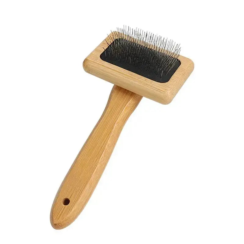 Pet Dog Brush Bamboo Comb Shedding Hair Remove Needle Cat Brush Combs Grooming Tool For Dog Pet Cleaning Supplies Accessories - Brownstick