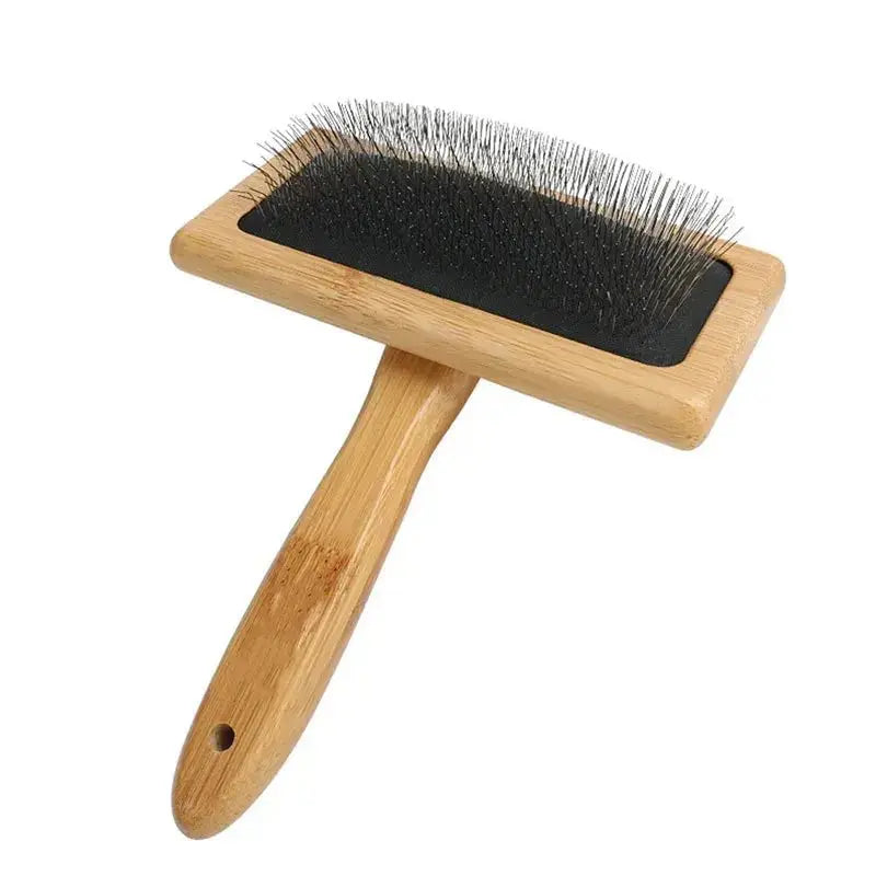 Pet Dog Brush Bamboo Comb Shedding Hair Remove Needle Cat Brush Combs Grooming Tool For Dog Pet Cleaning Supplies Accessories - Brownstick