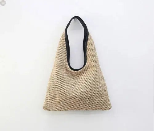 Rattan Woven Shoulder Bag Brownstick