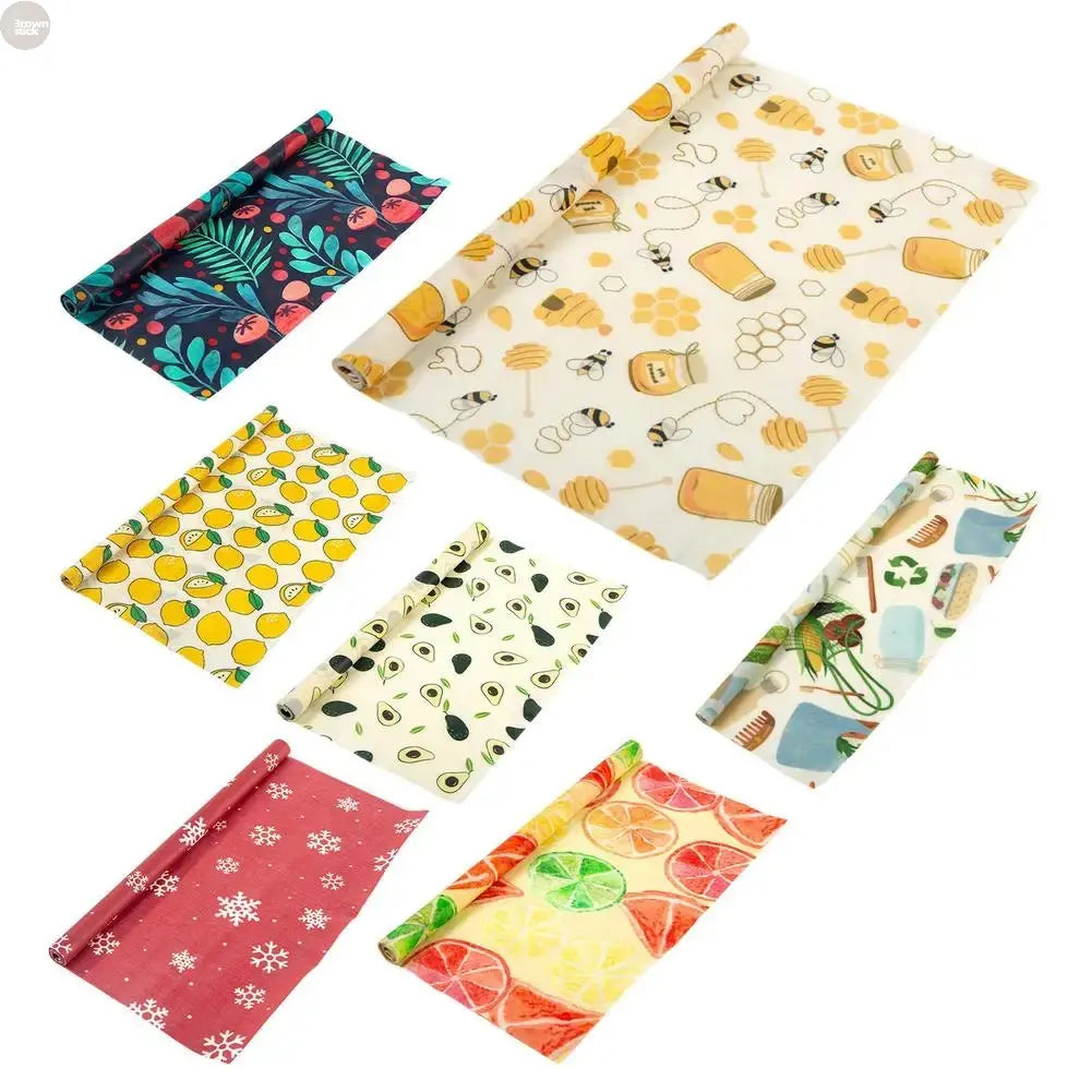 Reusable Beeswax Food Wrap – Organic Cotton Plastic-Free Kitchen Cloth (100×30 cm) Brownstick