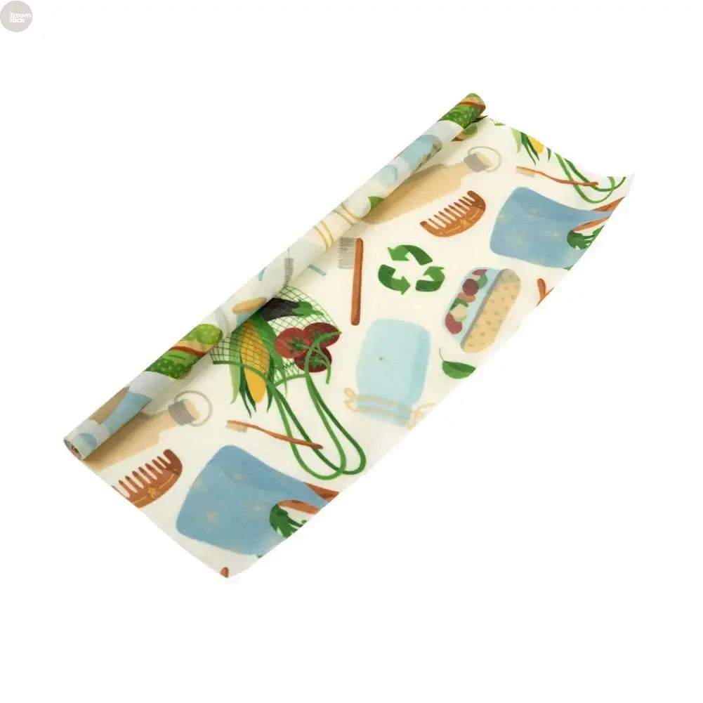 Reusable Beeswax Food Wrap – Organic Cotton Plastic-Free Kitchen Cloth (100×30 cm) Brownstick