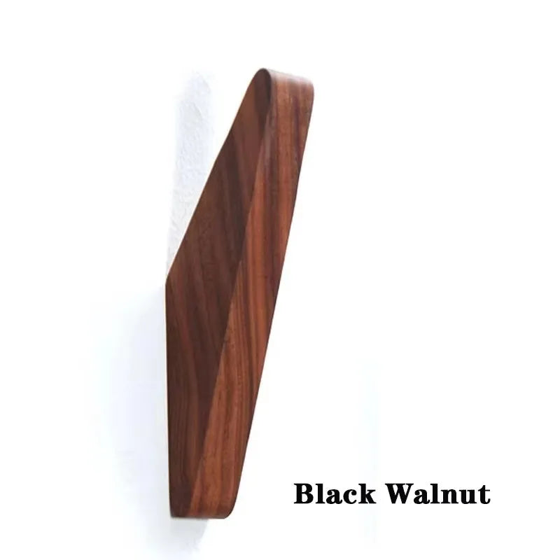 Wooden Wall Coat Hooks – Natural Oak & Walnut Decorative Hangers (1/2/4pcs) Brownstick