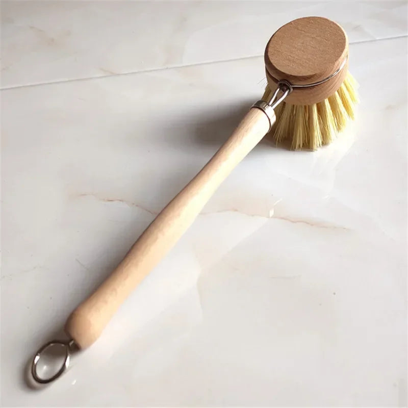 Bamboo Scrubbing Brush – Stiff Bristle Kitchen Cleaner Brownstick