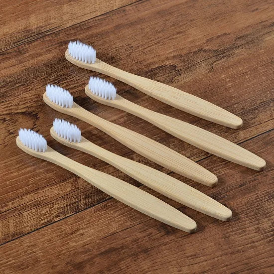Bamboo Toothbrush Set – 10pcs Eco-Friendly Biodegradable Oral Care Brownstick