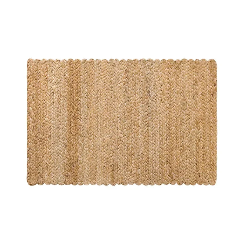 Wabi-Sabi Jute Rug – Handwoven Natural Living Room Carpet Brownstick