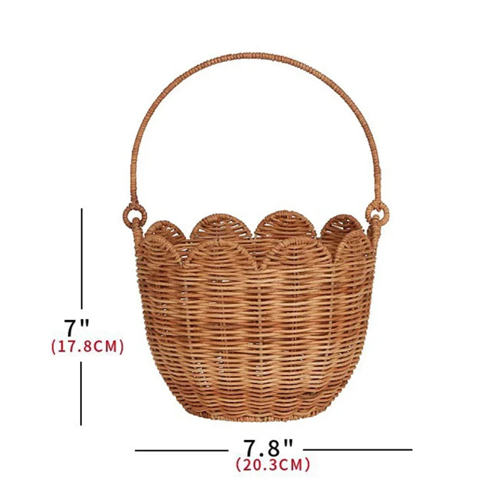 Handmade Wicker Rattan Picnic Basket Bag Brownstick