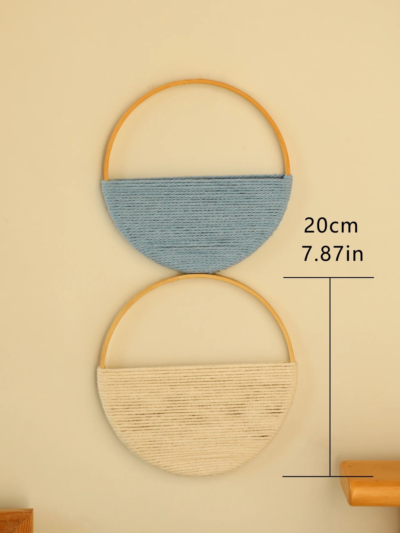 2-Piece Macrame Wall Hanging – Boho Decor with Color Variants Brownstick