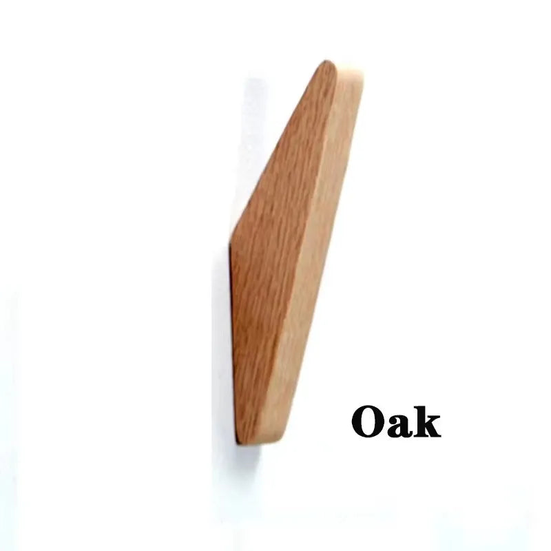 Wooden Wall Coat Hooks – Natural Oak & Walnut Decorative Hangers (1/2/4pcs) Brownstick