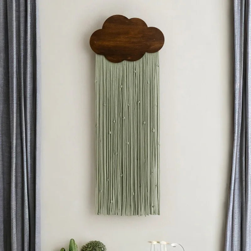 Bohemian Tassel Cotton Rope Wall Hanging – Cloud Design Brownstick