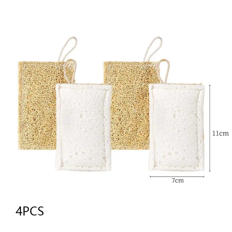 Natural Loofah & Wood Pulp Double-Sided Dish Sponge Brownstick