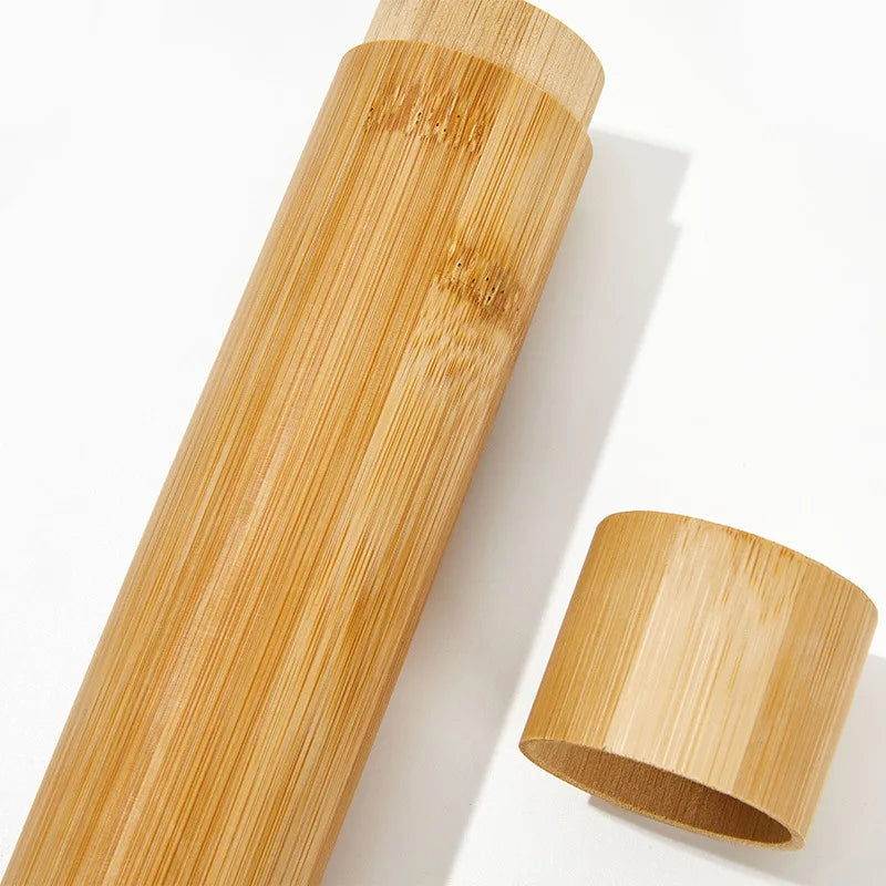 Bamboo Toothbrush Travel Tube Brownstick