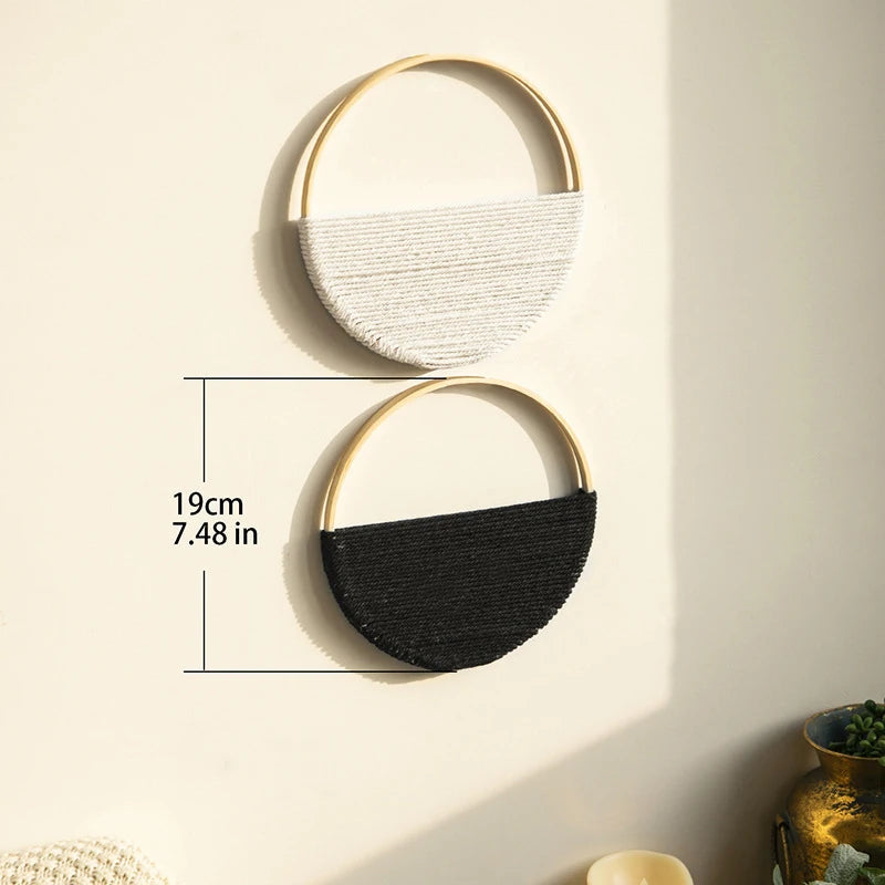 2-Piece Macrame Wall Hanging – Boho Decor with Color Variants Brownstick