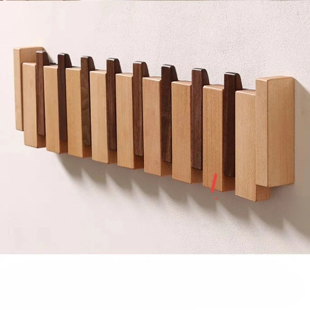 Nordic Wooden Piano Key Wall Hook Brownstick