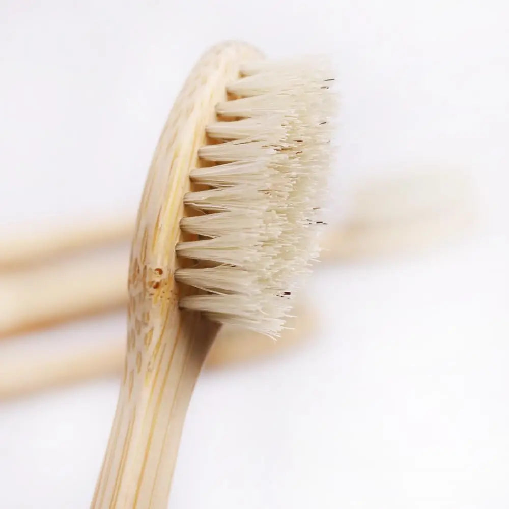 6-Pack Bamboo Toothbrushes with Boar Bristles – Medium Brownstick