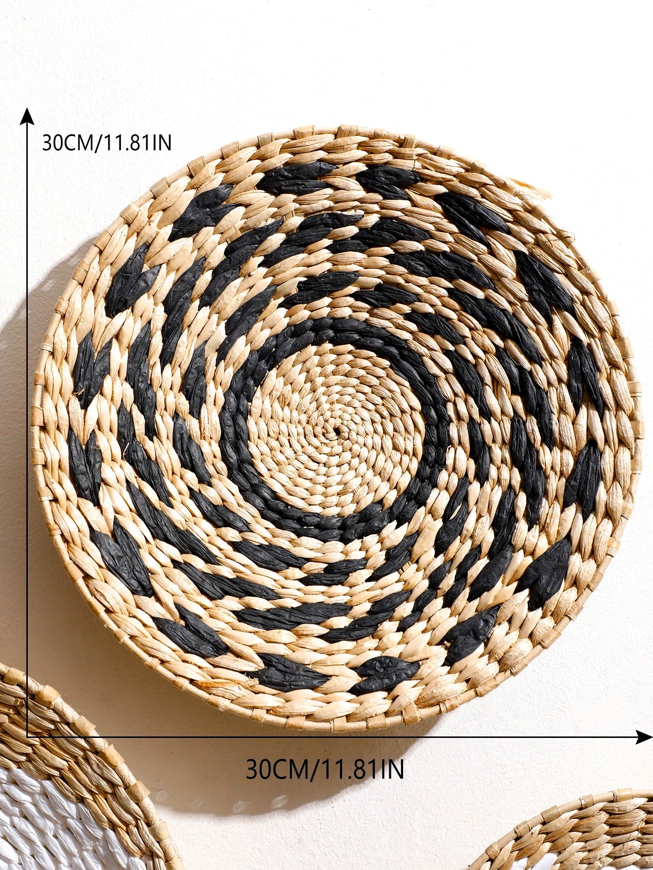 Boho Seagrass Wall Basket Decor – Handmade Natural Wall Art Brownstick