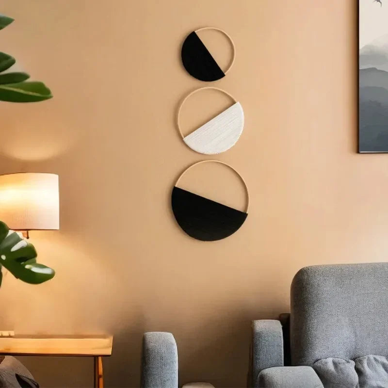 Bohemian Bamboo Hoop Wall Hanging Set Brownstick