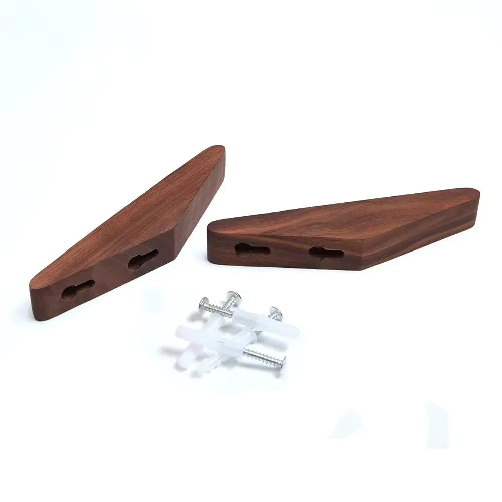 Wooden Wall Coat Hooks – Natural Oak & Walnut Decorative Hangers (1/2/4pcs) Brownstick