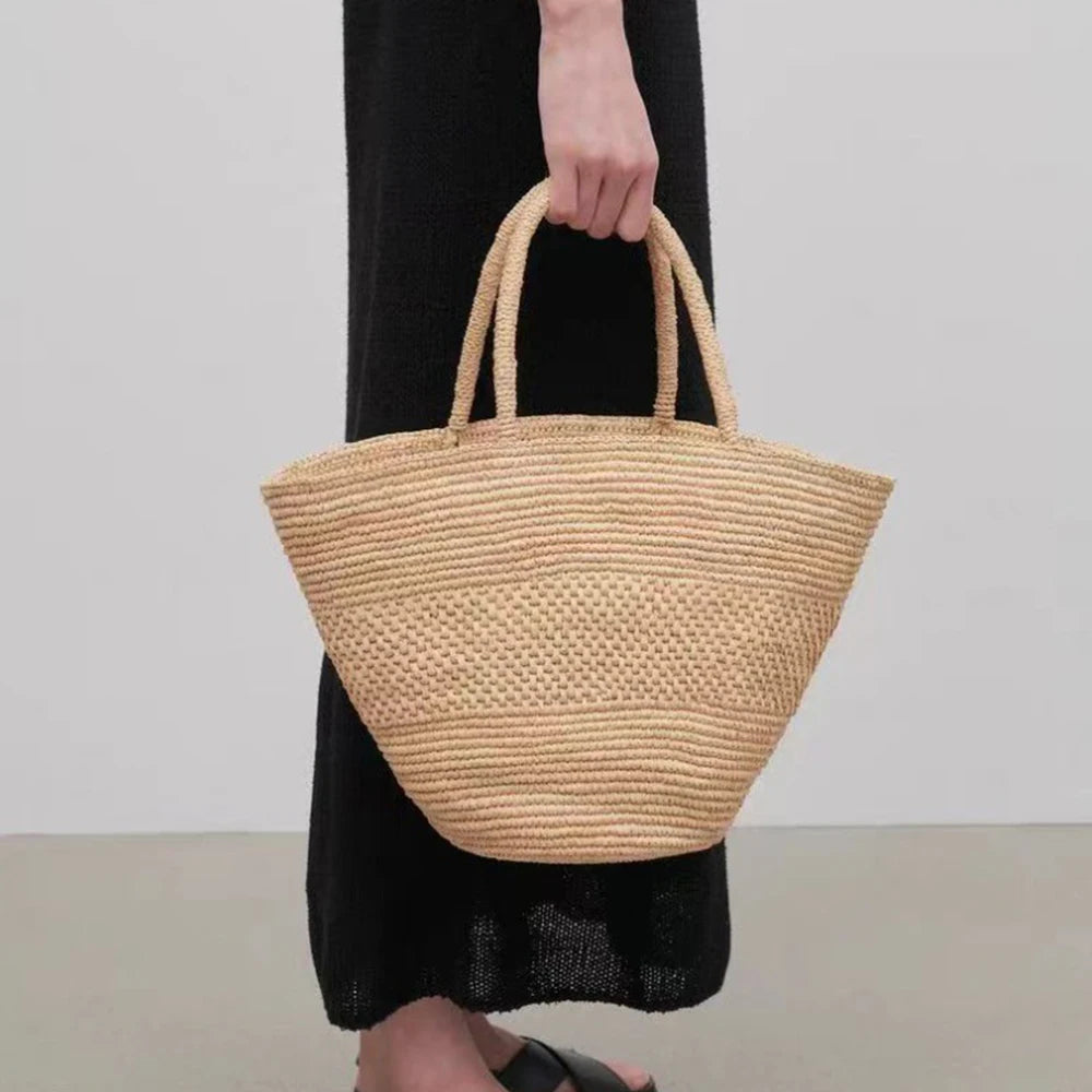 Summer Raffia Beach Bag – Handmade Boho Straw Tote