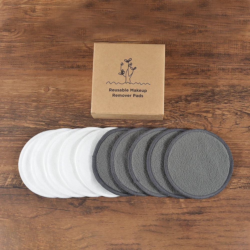 Bamboo Cotton Reusable Makeup Remover Pads – Washable Facial Cleansing Rounds Brownstick