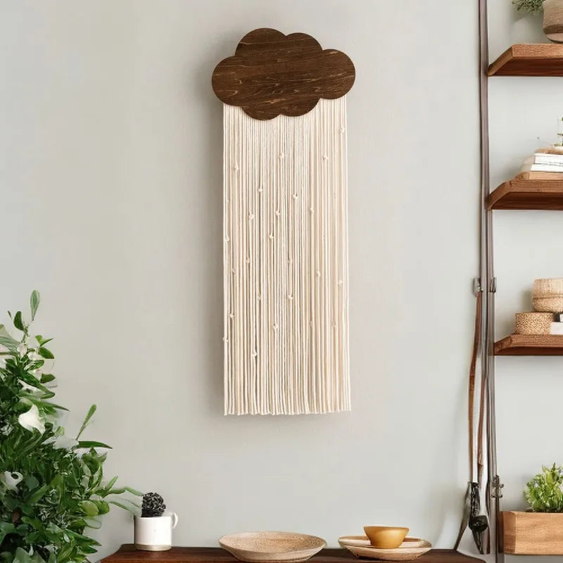 Bohemian Tassel Cotton Rope Wall Hanging – Cloud Design Brownstick