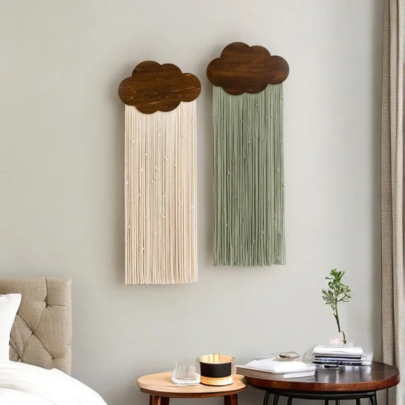Bohemian Tassel Cotton Rope Wall Hanging – Cloud Design Brownstick