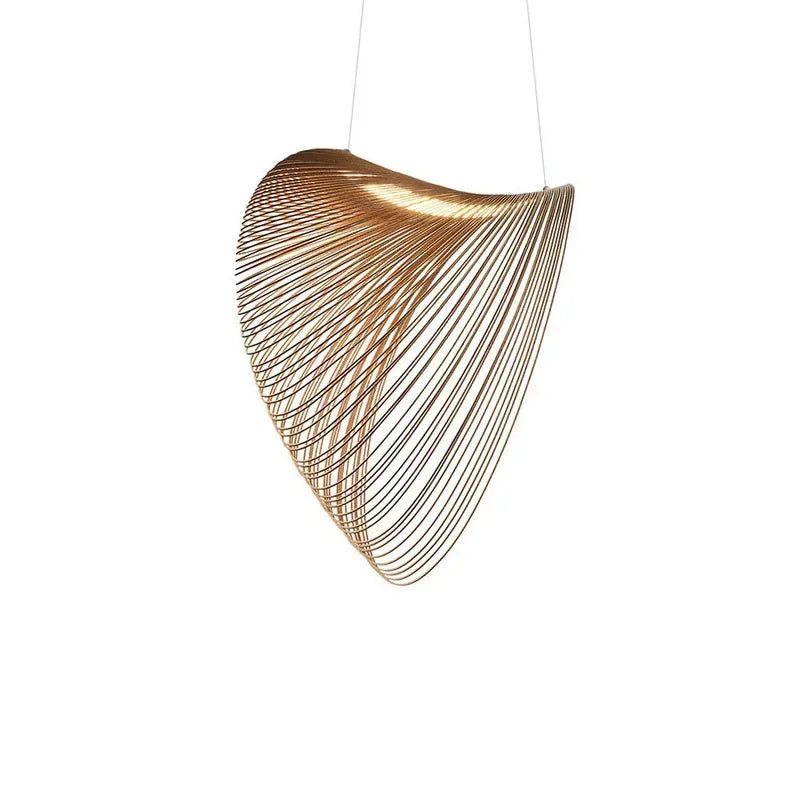 Modern Birch Wood Pendant Light – Minimalist Nordic LED Brownstick