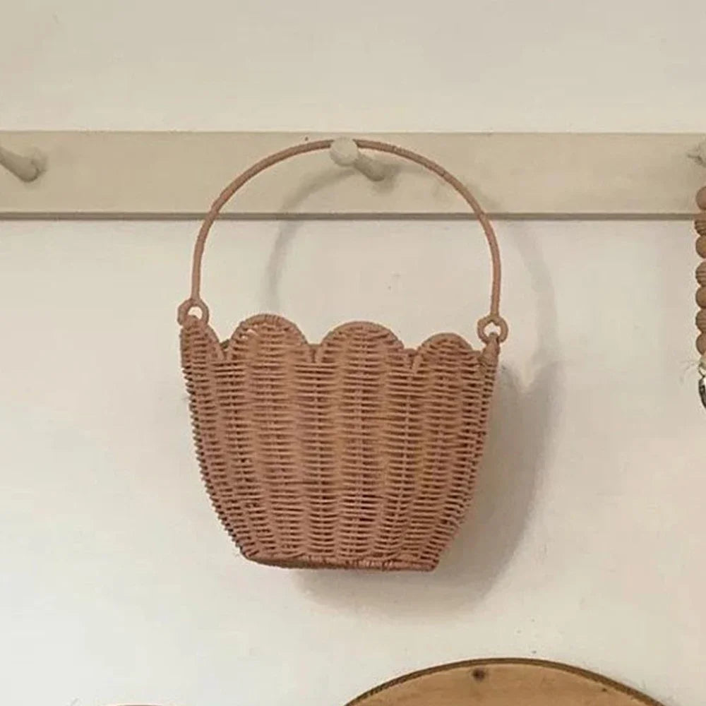 Handmade Wicker Rattan Picnic Basket Bag Brownstick