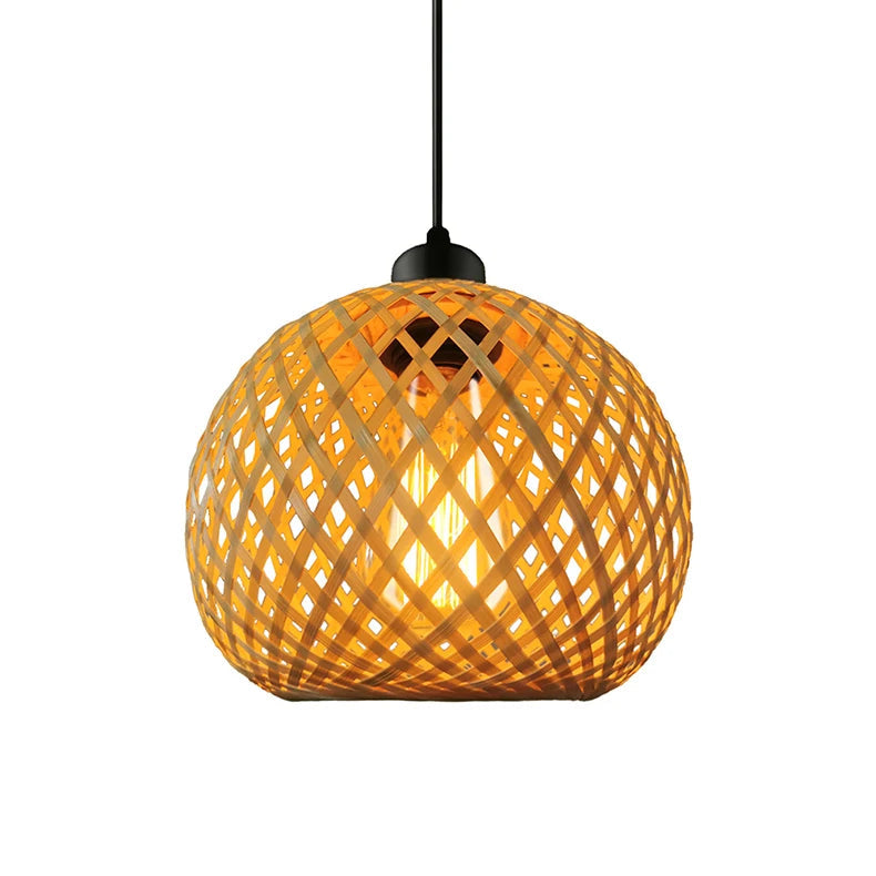 Handmade Rattan Chandelier Bamboo Pendant Lamp Brownstick