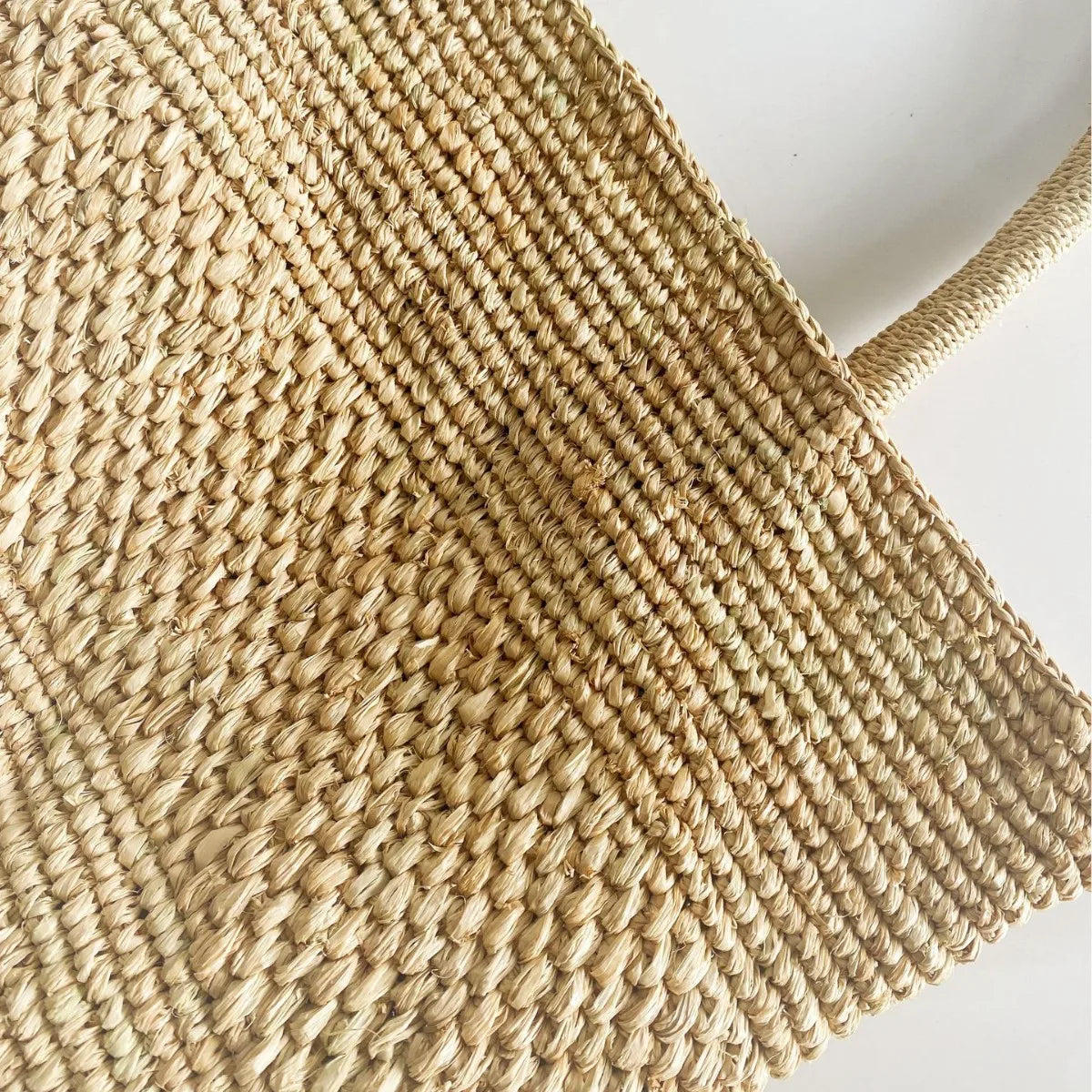 Summer Raffia Beach Bag – Handmade Boho Straw Tote Brownstick