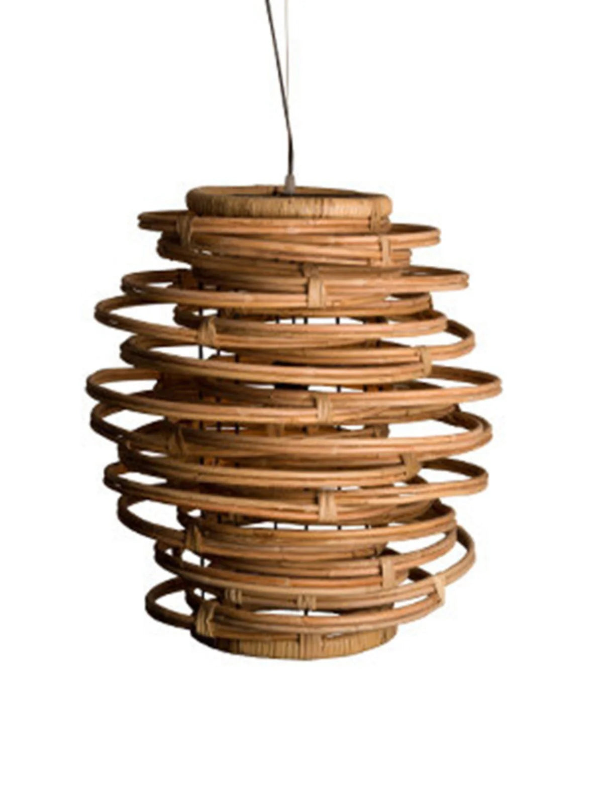 Modern Japanese Wicker Pendant Light – Rattan LED Chandelier Brownstick
