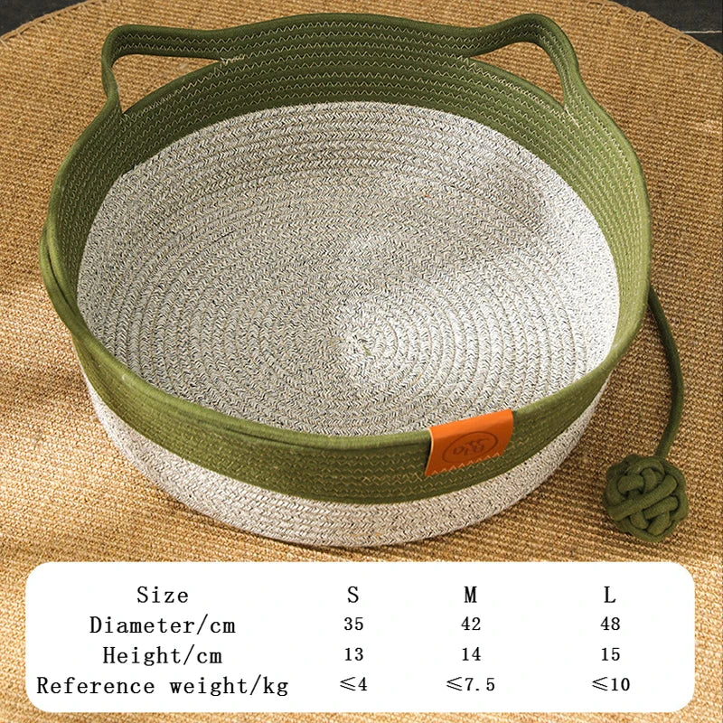 All-Season Cozy Season Cozy Handmade Rattan Woven Cat Bed Brownstick
