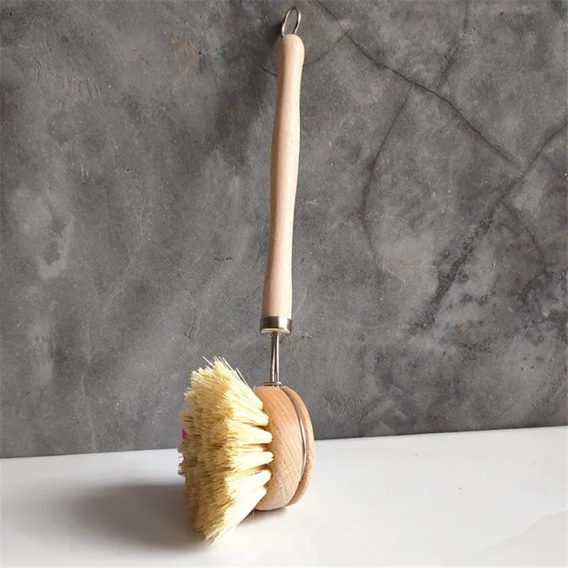 Bamboo Scrubbing Brush – Stiff Bristle Kitchen Cleaner Brownstick