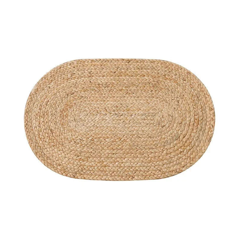 Wabi-Sabi Jute Rug – Handwoven Natural Living Room Carpet Brownstick