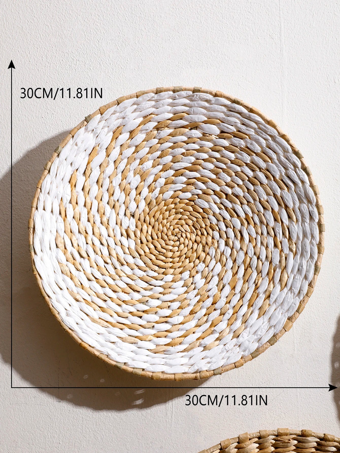 Boho Seagrass Wall Basket Decor – Handmade Natural Wall Art Brownstick