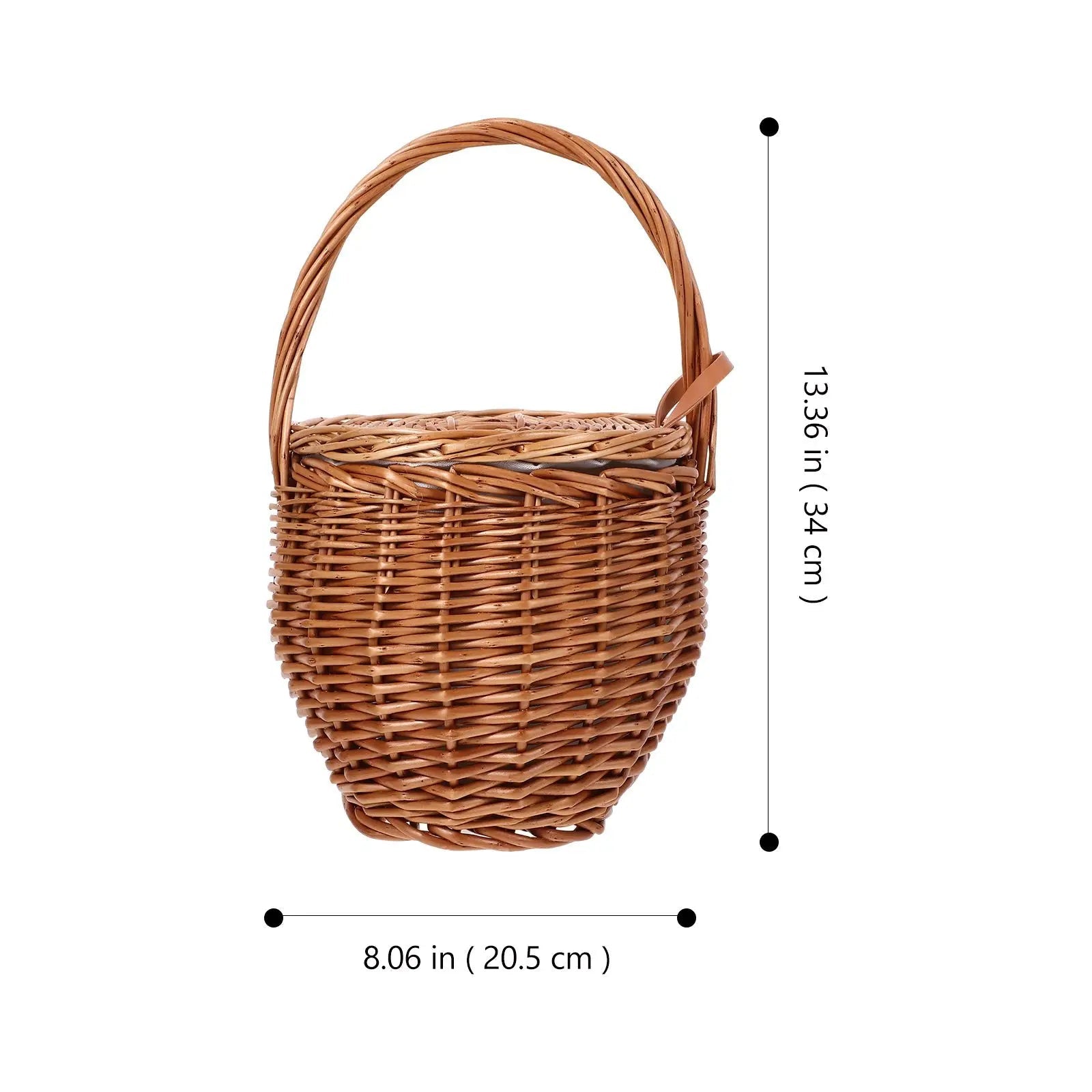 Wicker Picnic Basket with Lid – Collapsible Storage & Decor Brownstick