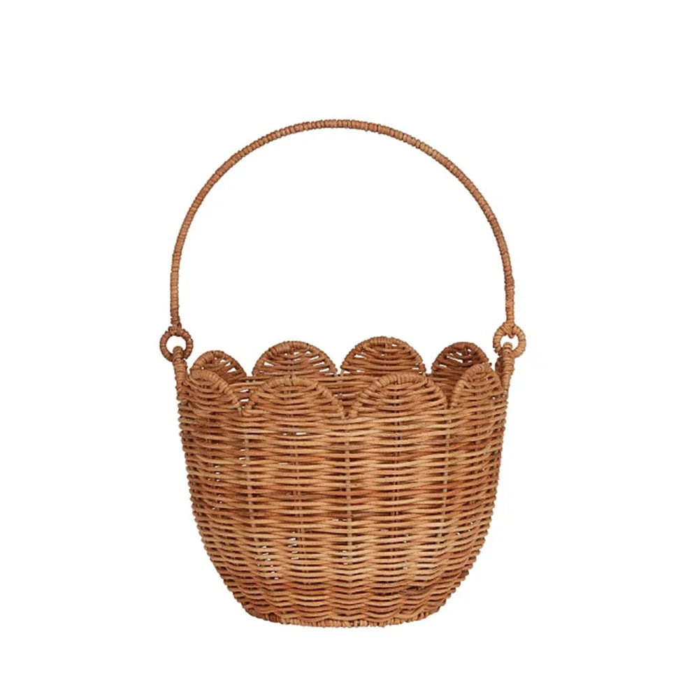 Handmade Wicker Rattan Picnic Basket Bag Brownstick