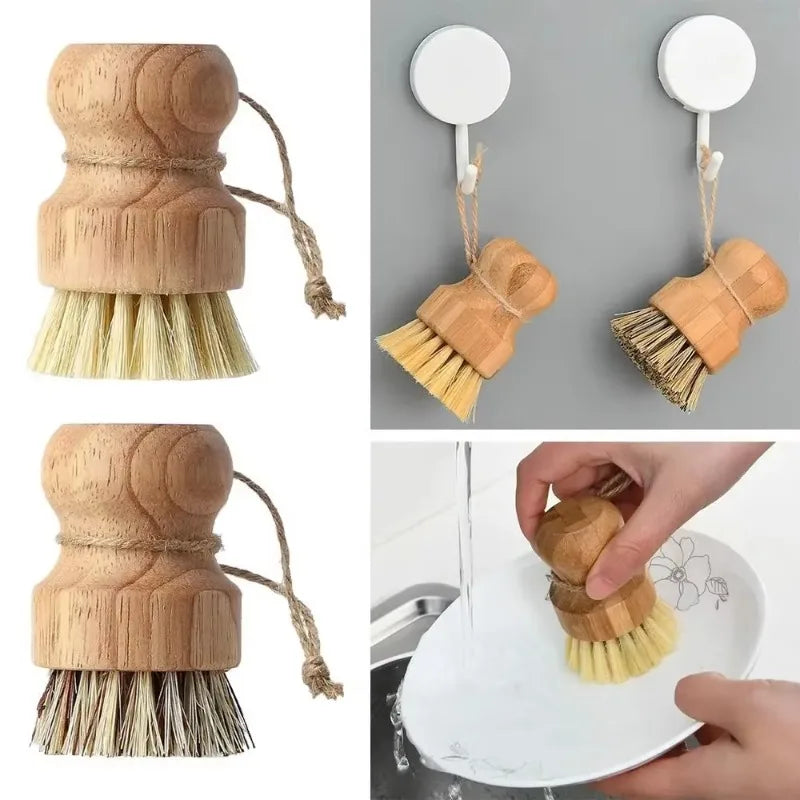 Natural Sisal & Coconut Palm Dishwashing Brush Brownstick