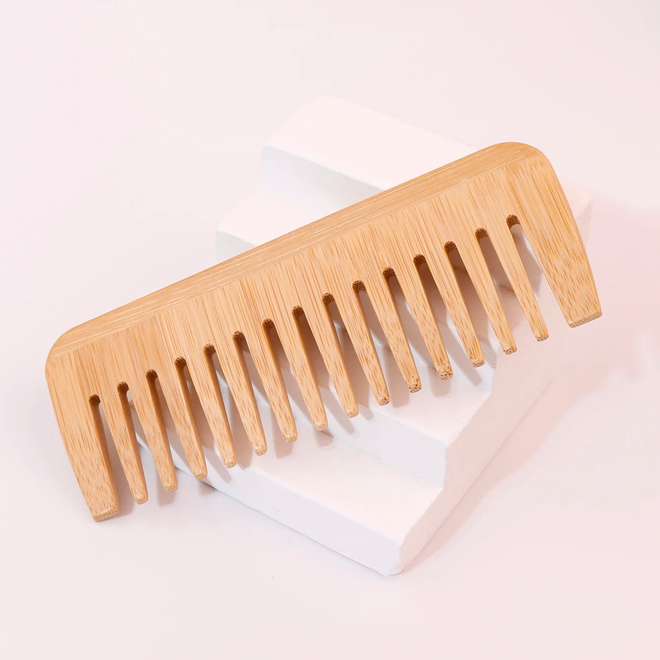 Natural Bamboo Wide Tooth Comb Brownstick